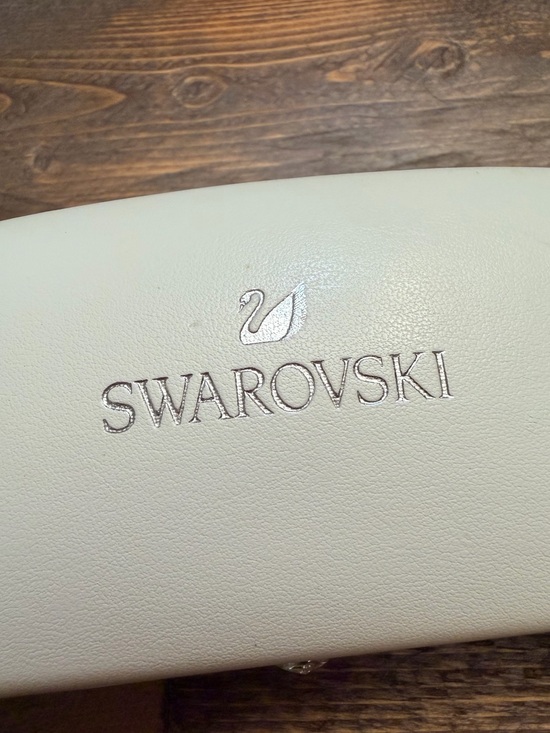 Swarovski Accessories - GUC Genuine Swarovski White Eyewear glasses sunglasses Hard Case SeeDescription